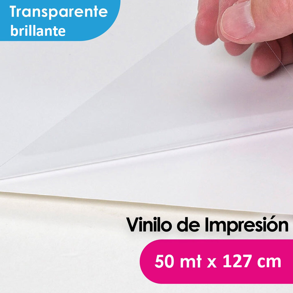 VINILO IMPRESION MGRAF TRANSPARENTE BRILLANTE HI-TACK 100/140 1.27 MTS