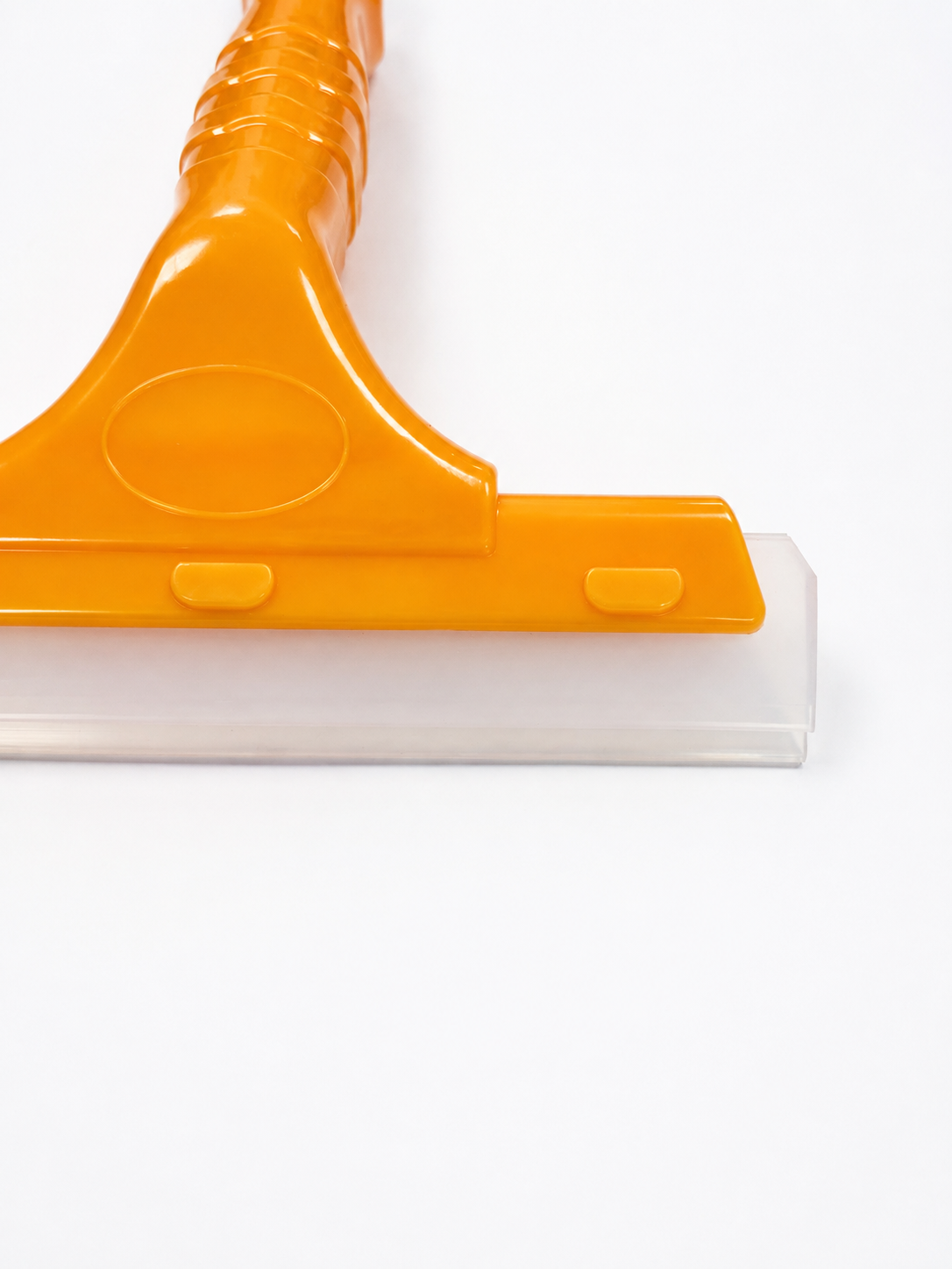 ESPATULA PLASTICA AMARILLA CON MANGO Y GOMA 17cm X 14.5cm