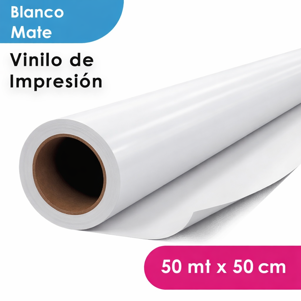 VINILO IMPRESION MGRAF BLANCO MATE HI-TACK 100/140 0.50 MTS