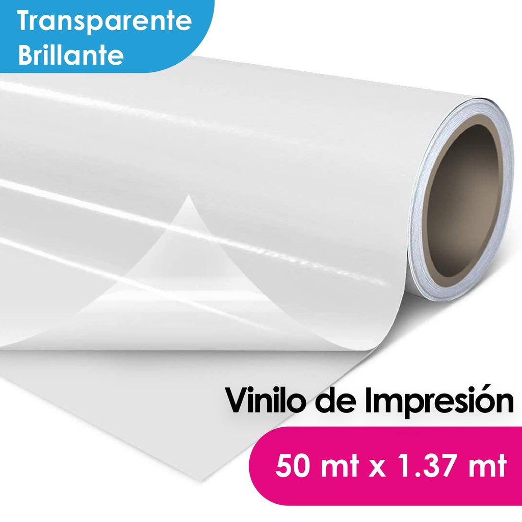 VINILO IMPRESION MGRAF TRANSPARENTE BRILLANTE HI-TACK 100/140 1.37 MTS