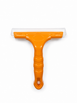 ESPATULA PLASTICA AMARILLA CON MANGO Y GOMA 17cm X 14.5cm