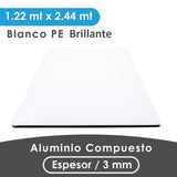 ALUMINIO COMPUESTO ALUKOMP BLANCO BRILLANTE PE 3MM/0.12MM 1.22X2.44MTS