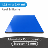 ALUMINIO COMPUESTO ALUKOMP AZUL BRILLANTE PE 3MM/0.18MM 1.22X2.44 MTS