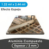 ALUMINIO COMPUESTO ALUKOMP TIPO ESPEJO SILVER 3MM /0.30MM 1.22X2.44 MTS