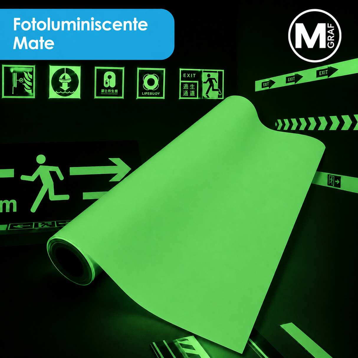 VINILO FOTOLUMINISCENTE 6HRS MGRAF MATE