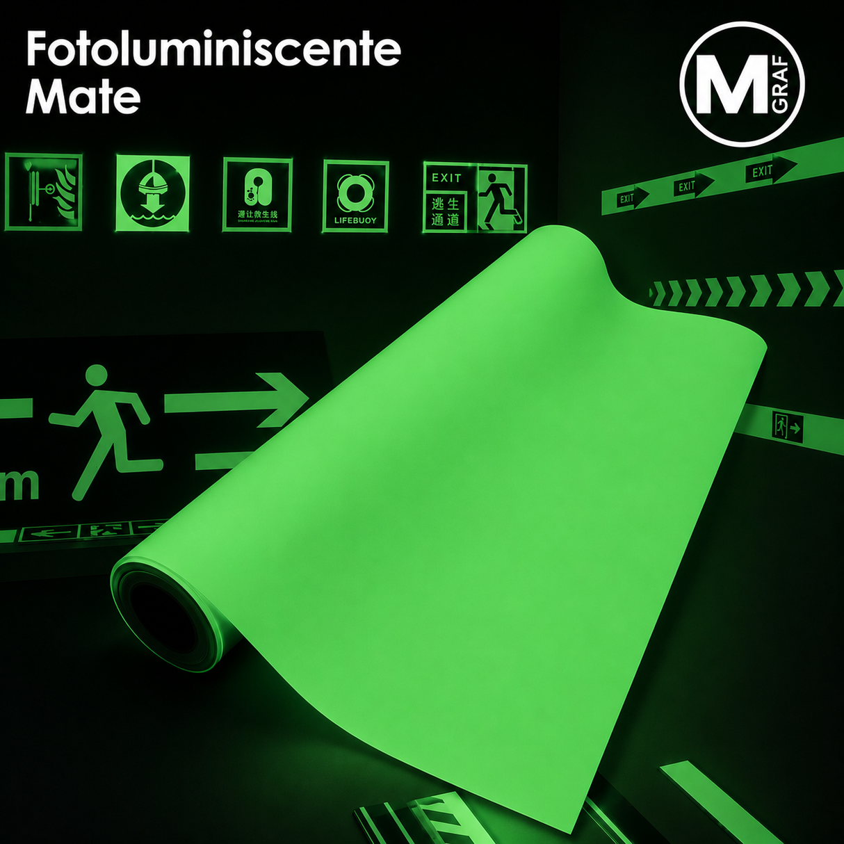 VINILO FOTOLUMINISCENTE 6HRS MGRAF MATE