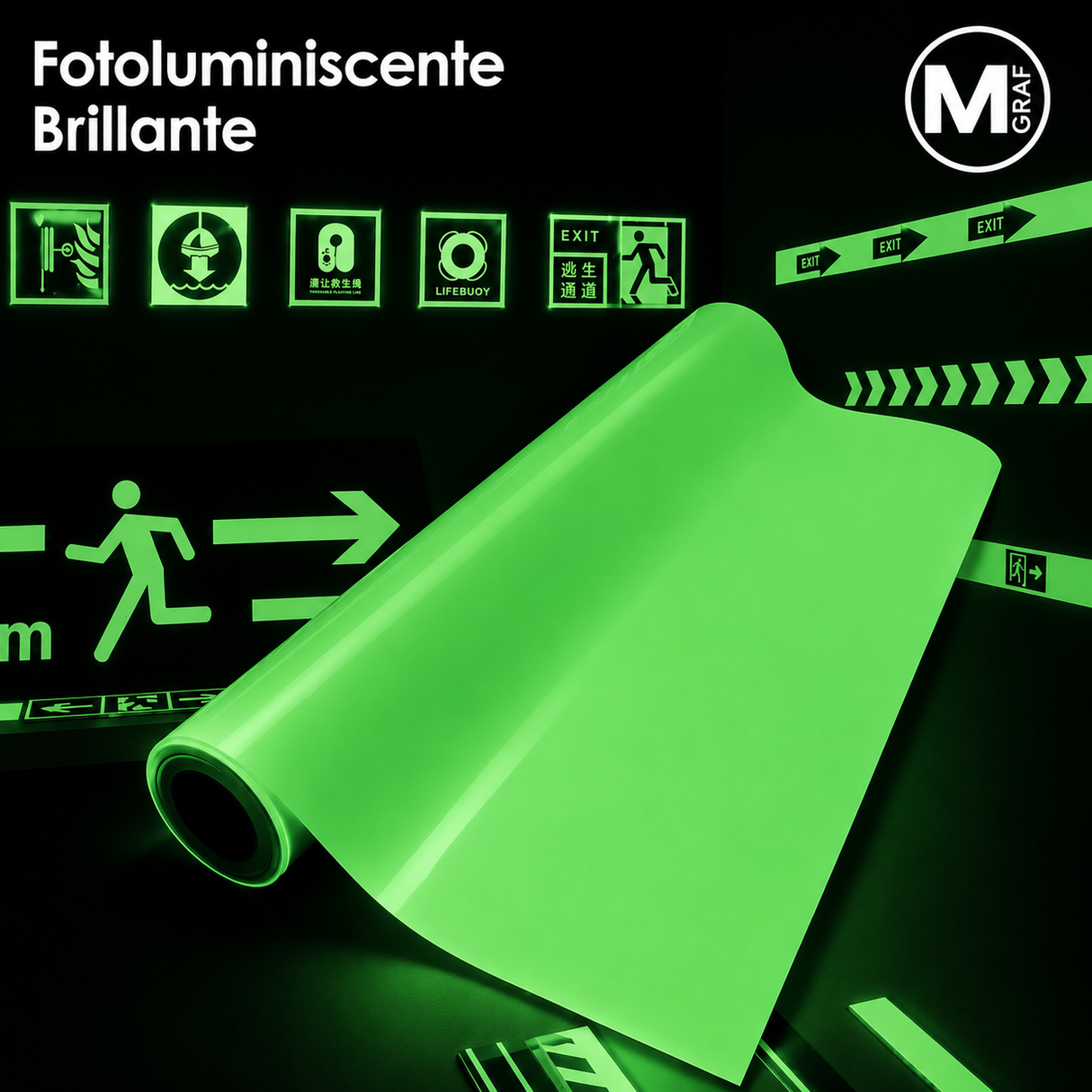 VINILO FOTOLUMINISCENTE 6HRS MGRAF BRILLANTE