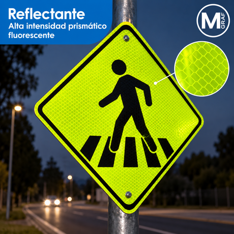 REFLECTANTE ALTA INTENSIDAD PRISMATICO MGRAF FLUORESCENTE YELLOW 5 AÑOS