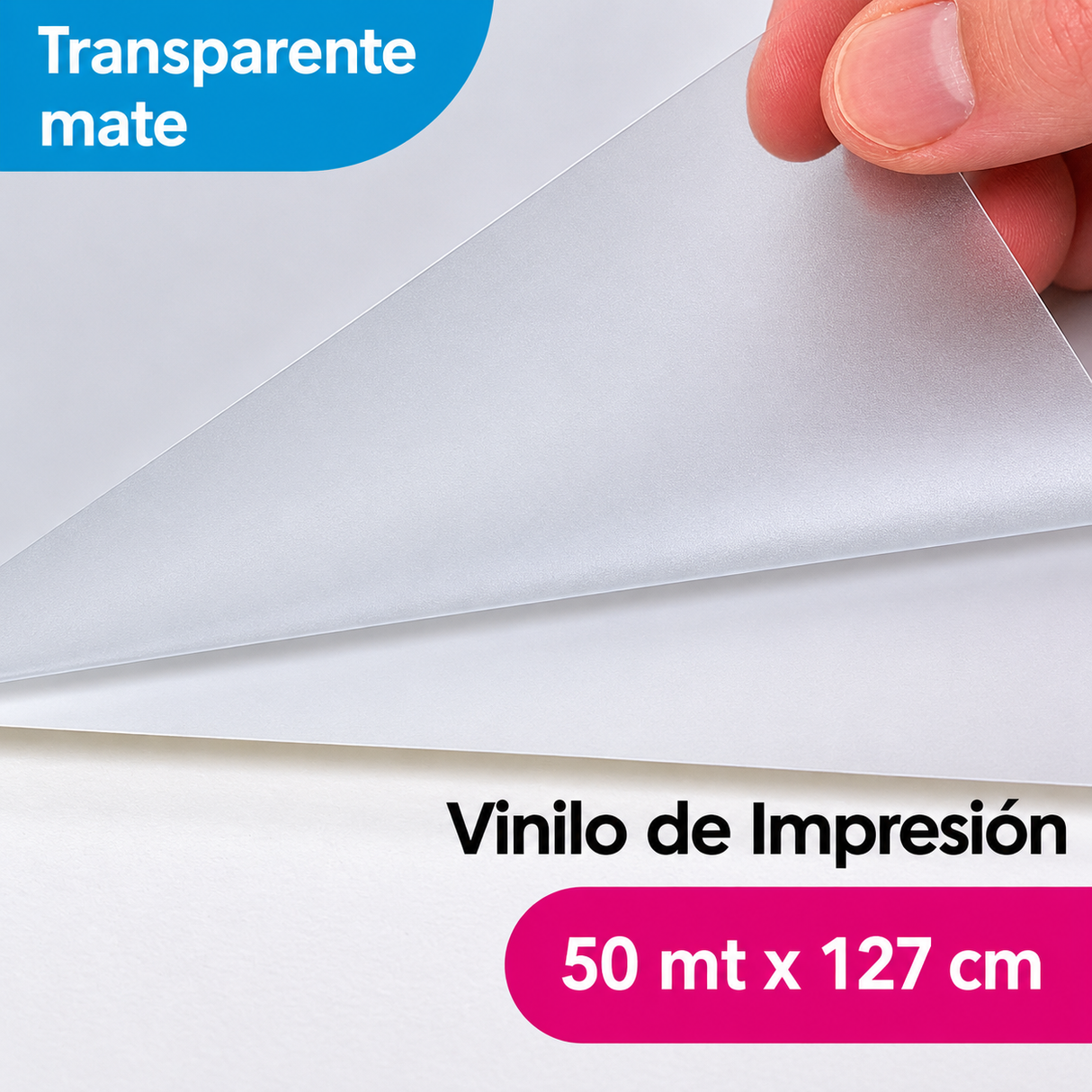 VINILO IMPRESION MGRAF TRANSPARENTE MATE HI-TACK 100/140 1.27 MTS