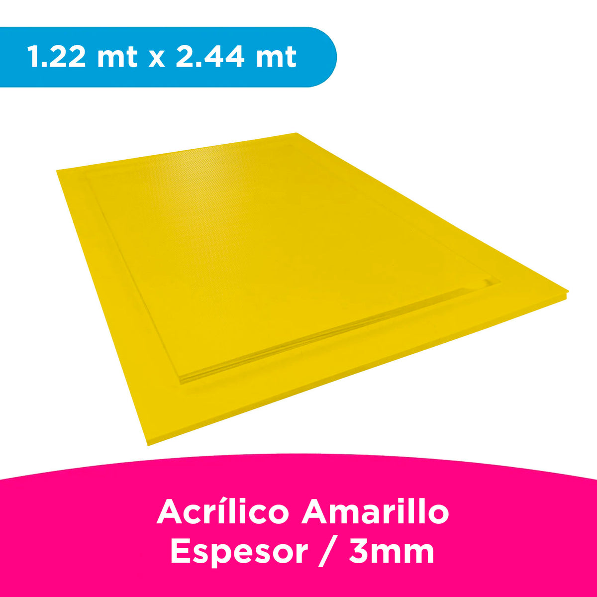 ACRILICO MGRAF AMARILLO 237 FUNDIDO 3MM LINER PLASTICO 1.22X2.44MTS