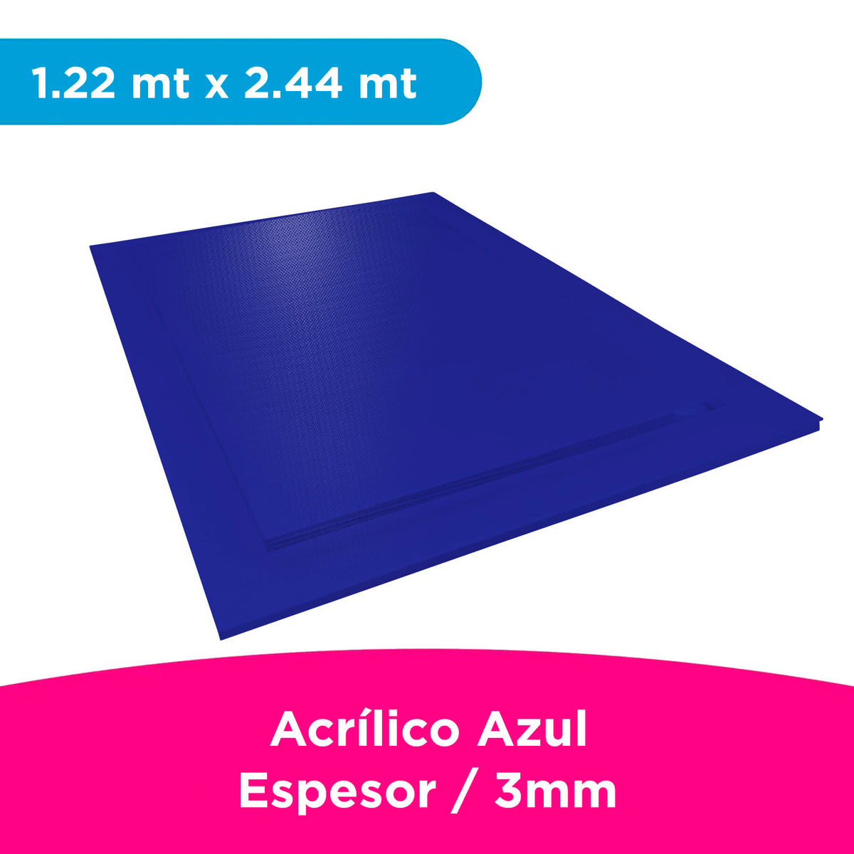 ACRILICO MGRAF AZUL 327 FUNDIDO 3MM LINER PLASTICO 1.22 X 2.44MTS