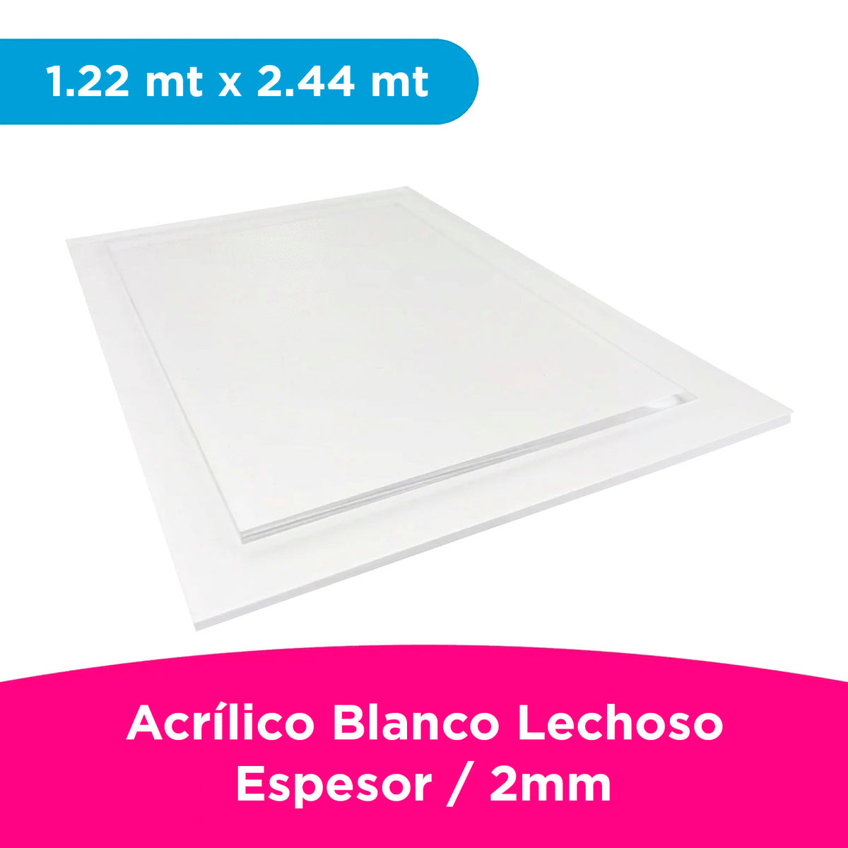 ACRILICO MGRAF BLANCO FUNDIDO 2MM LINER PLASTICO 1.22X2.44 MTS