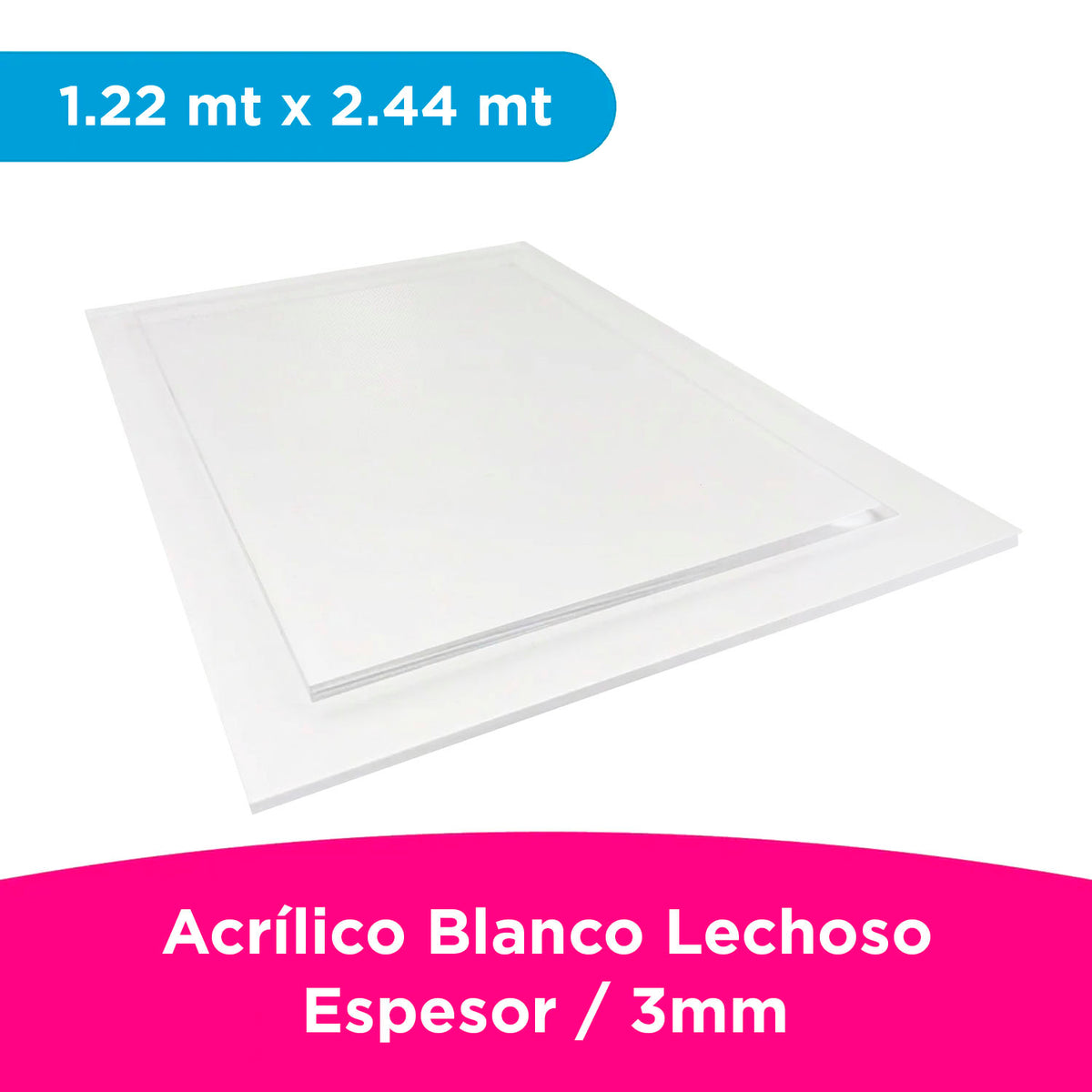 ACRILICO MGRAF BLANCO FUNDIDO 3MM LINER PLASTICO 1.22X2.44 MTS