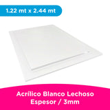 ACRILICO MGRAF BLANCO FUNDIDO 3MM LINER PLASTICO 1.22X2.44 MTS