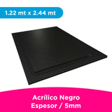 ACRILICO MGRAF NEGRO FUNDIDO 5MM LINER PLASTICO 1.22X2.44 MTS
