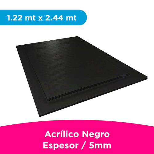 ACRILICO MGRAF NEGRO FUNDIDO 5MM LINER PLASTICO 1.22X2.44 MTS