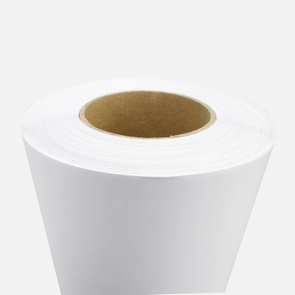 Vinil Adhesivo blanco mate con respaldo gris 100 mic 140g/papel sintético