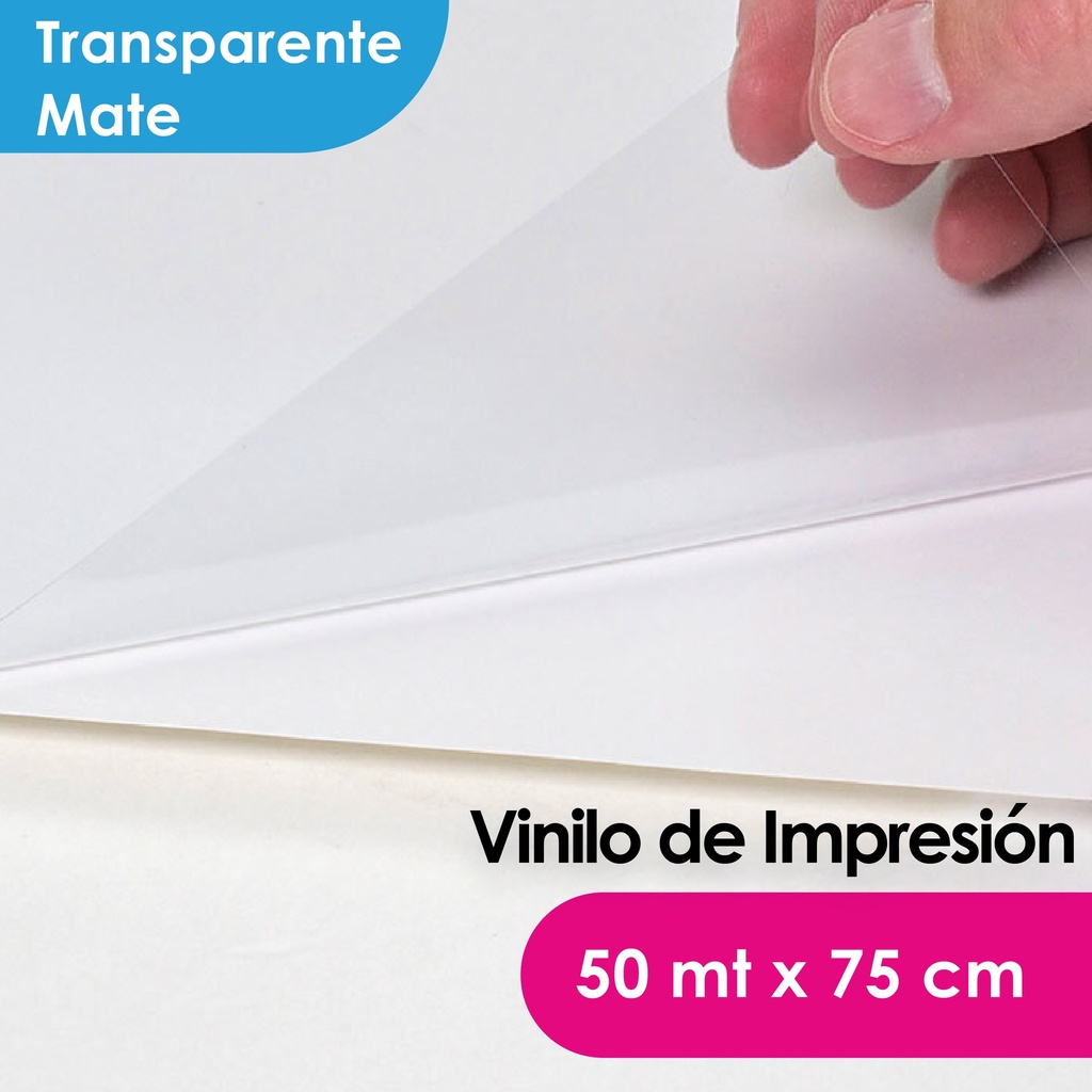 VINILO IMPRESIÓN MGRAF TRANSPARENTE MATTE HI-TACK 100/140 0.75 MTS