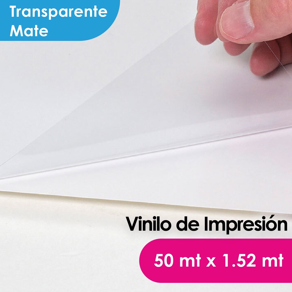 VINILO IMPRESION MGRAF TRANSPARENTE MATTE HI-TACK 100/140 1.52 MTS