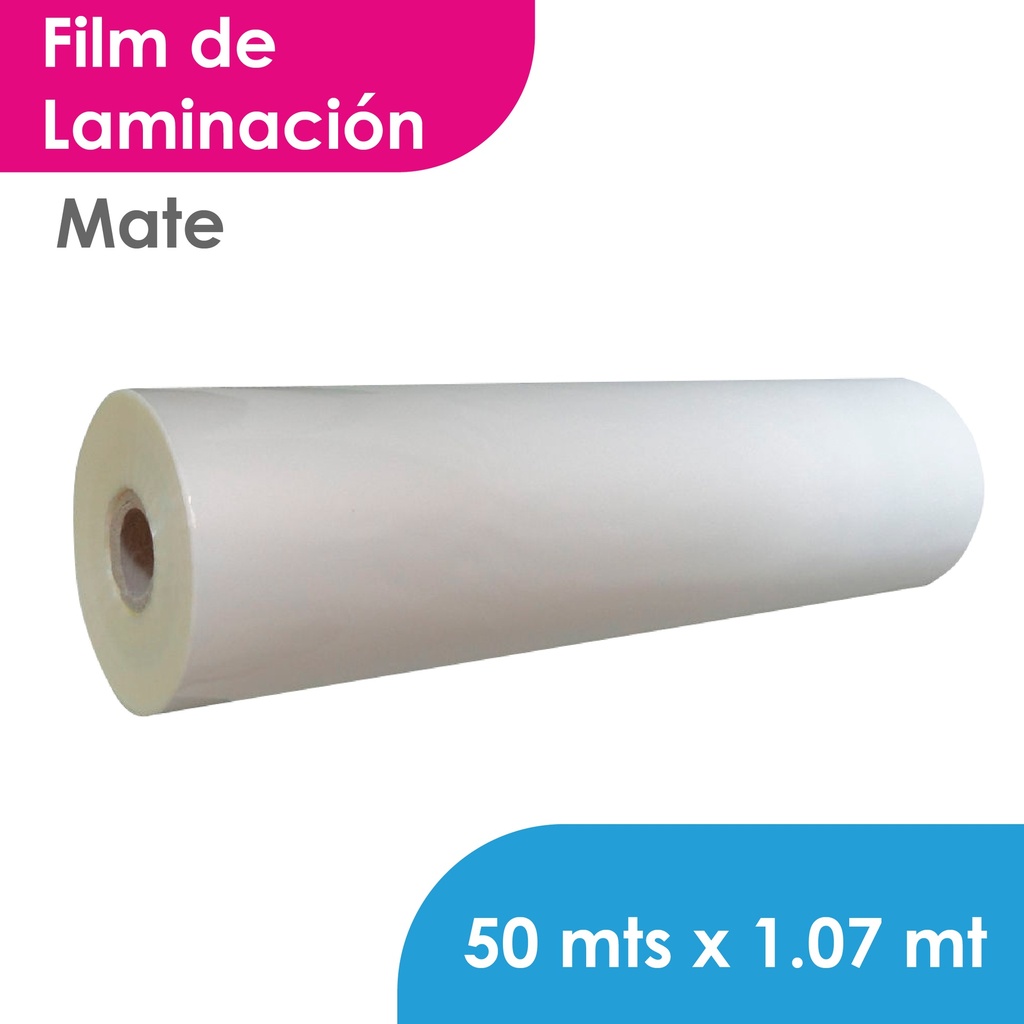 VINILO FILM LAMINACION MGRAF MATTE 80 MIC 1.07 MTS X 50 MTS