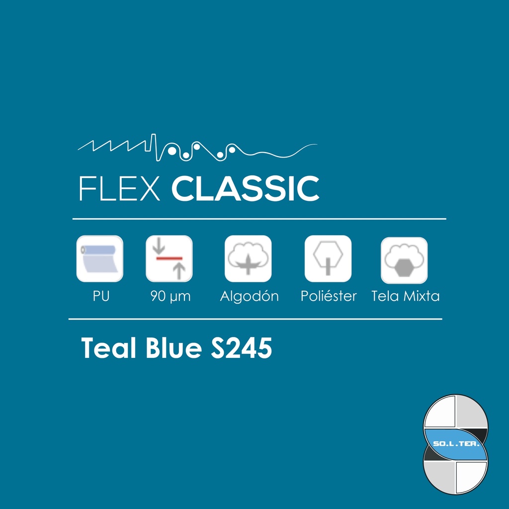 TERMOTRANSFERIBLE CORTE SOLTER CLASSIC TEAL BLUE S245 0.50 MTS