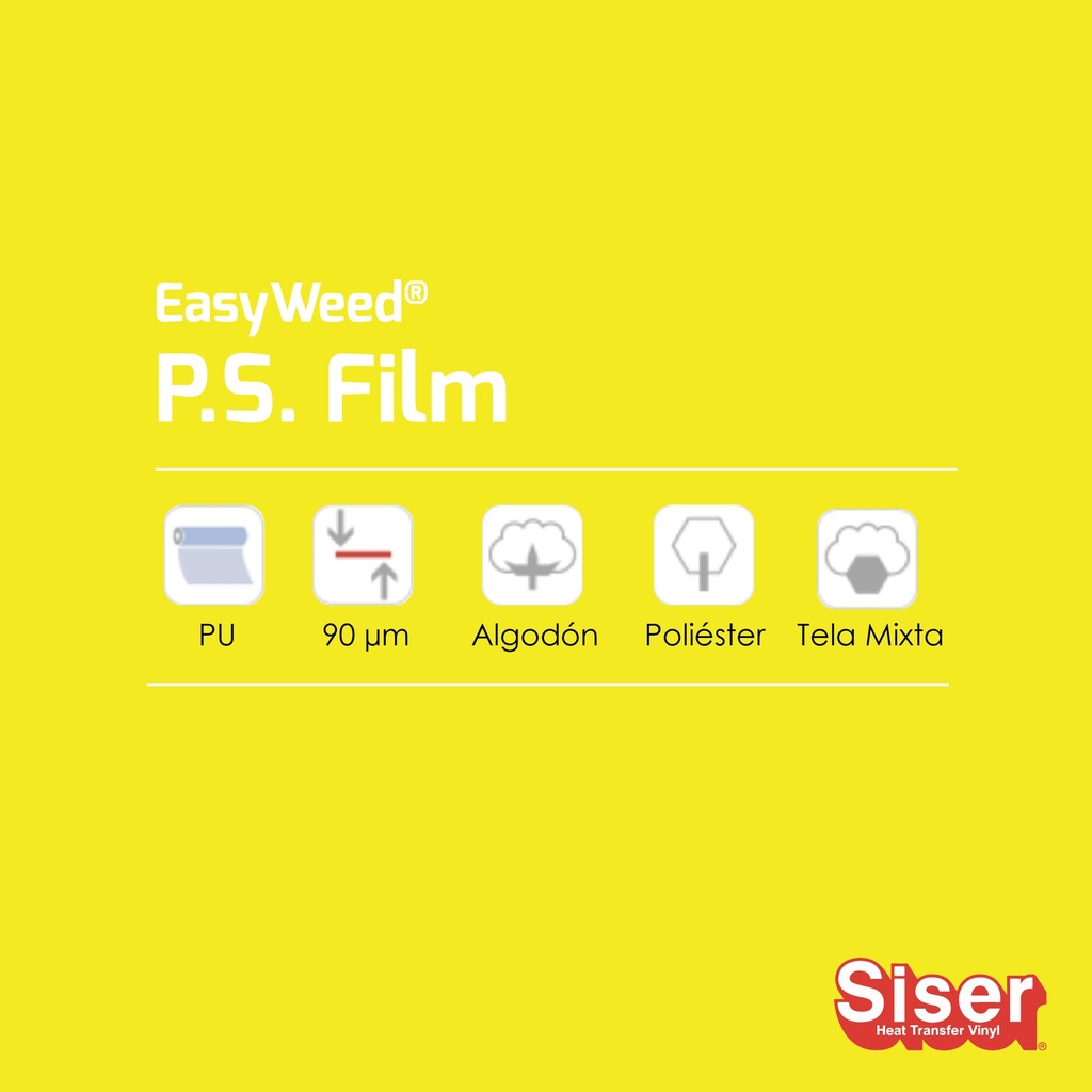 TERMOTRANSFERIBLE CORTE SISER PS FILM - EASY WEED LIMON 0.37 MTS