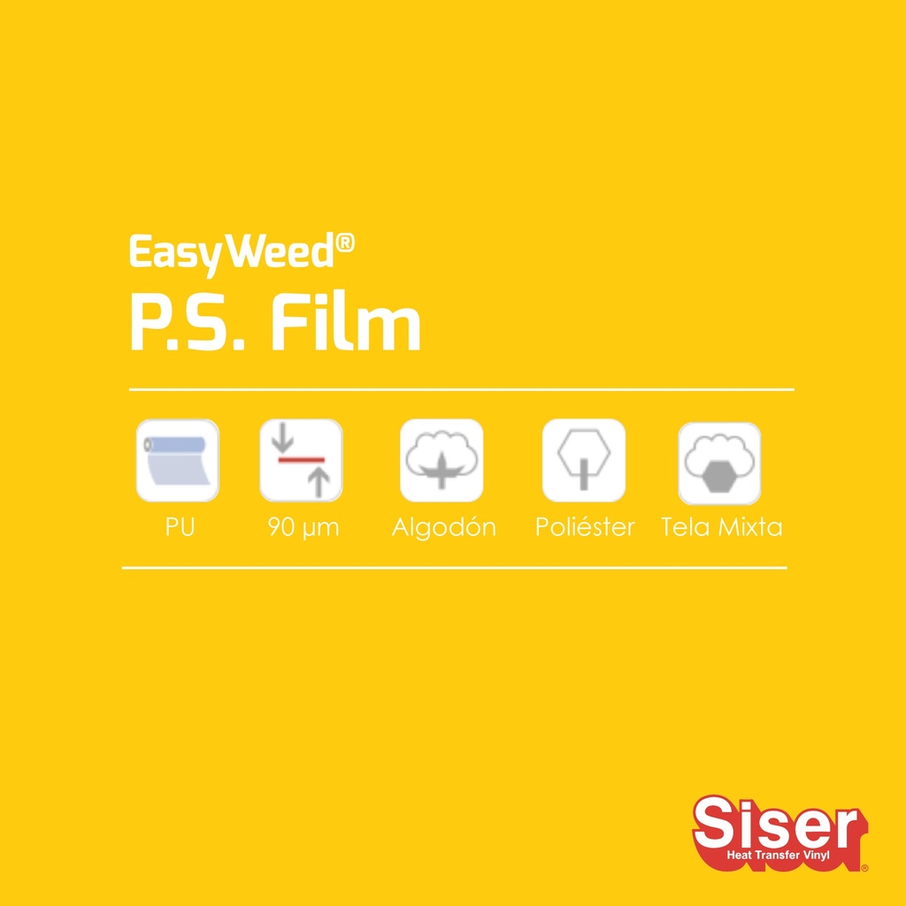 TERMOTRANSFERIBLE CORTE SISER PS FILM - EASY WEED AMARILLO 0.37 MTS