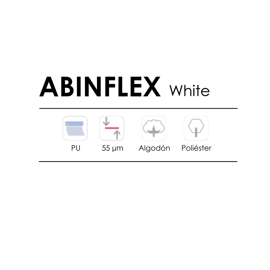 TERMOTRANSFERIBLE CORTE CHEMICA ABINFLEX WHITE 50CM X 25MTS