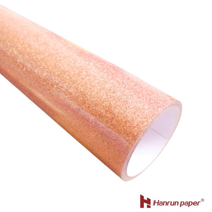 TERMOTRANSFERIBLE CORTE HANRUN GLITTER ROUGE PINK G020  0.50 MTS.