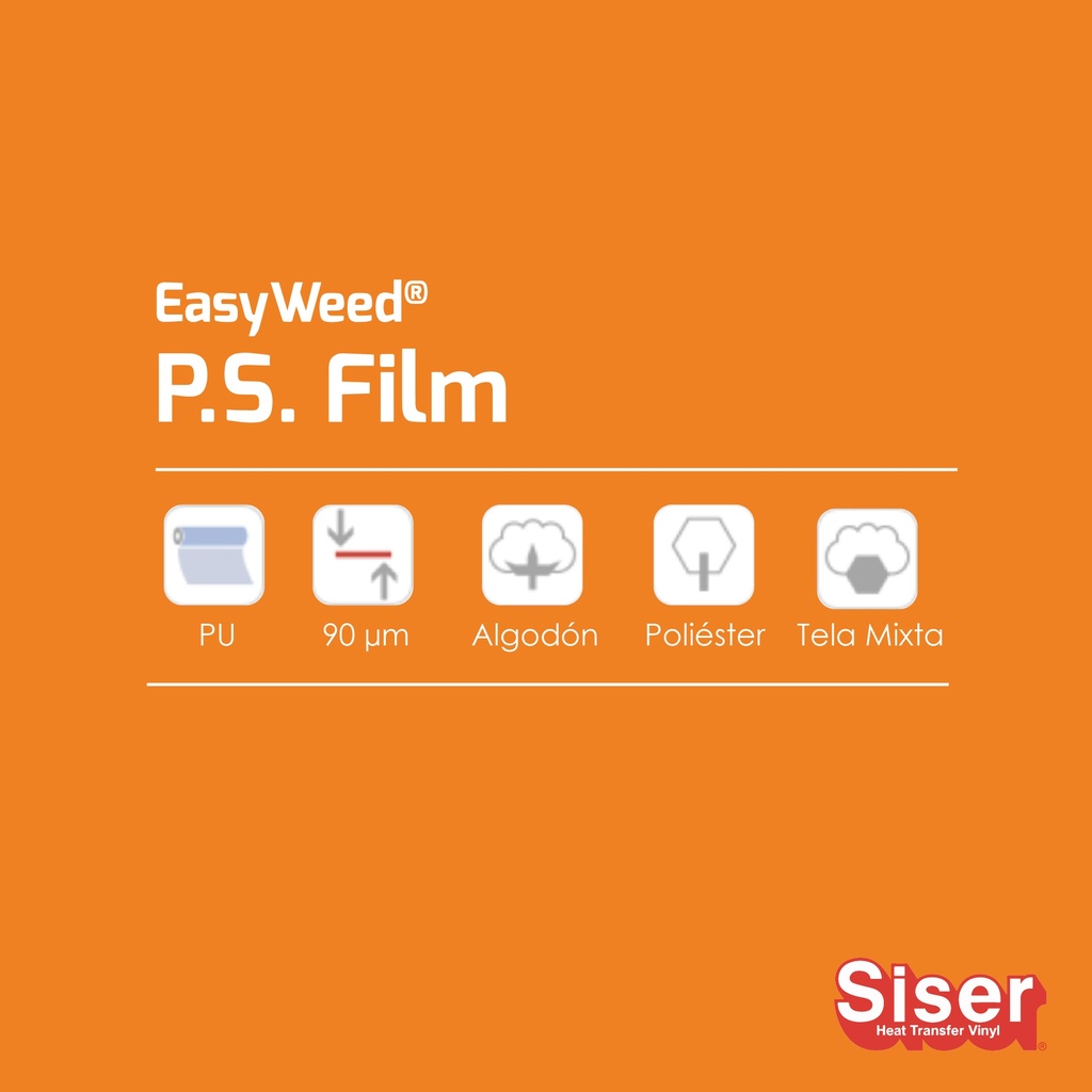 TERMOTRANSFERIBLE CORTE SISER PS FILM - EASY WEED NARANJA 0.50 MTS