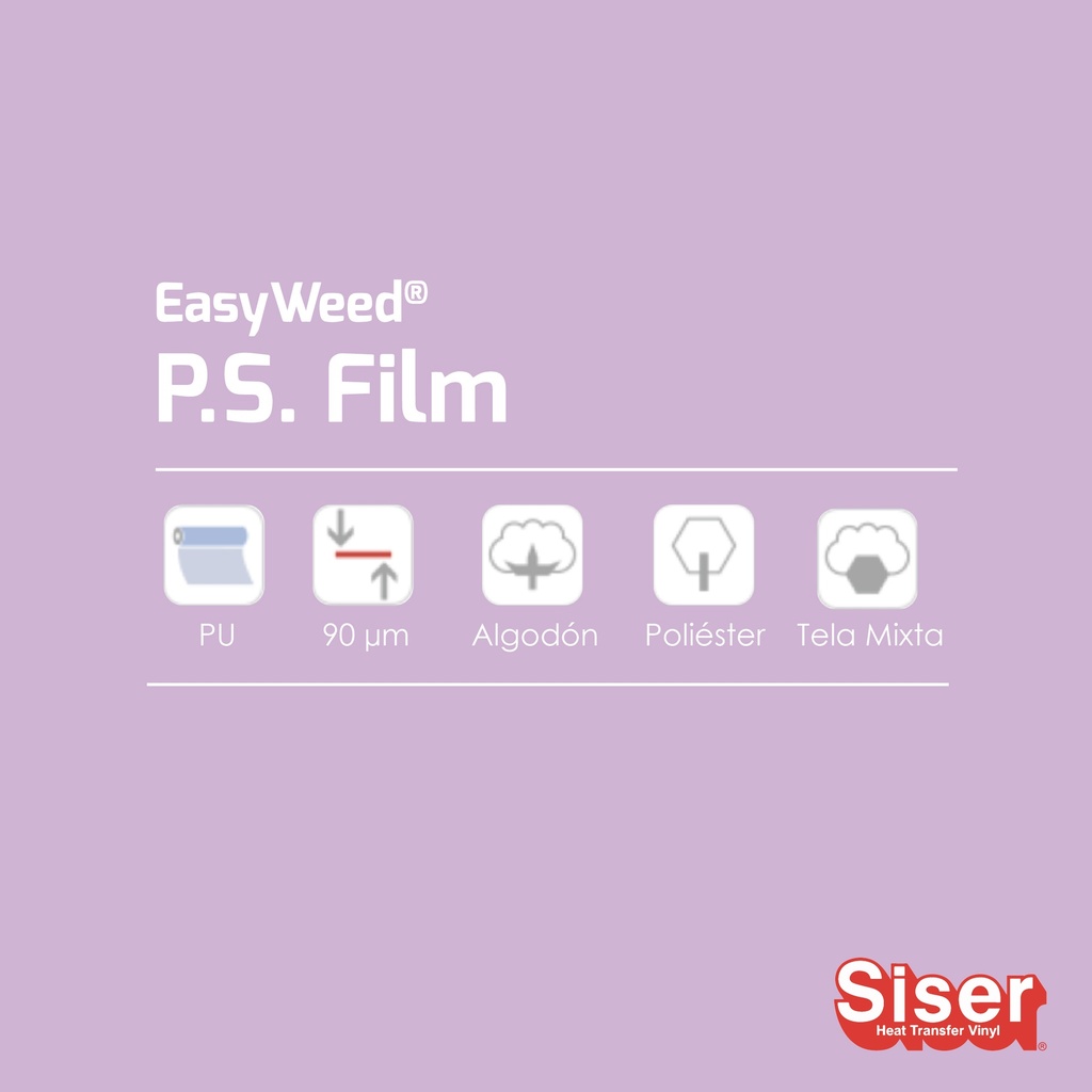 TERMOTRANSFERIBLE CORTE SISER PS FILM - EASY WEED LILA C 0.50 MTS