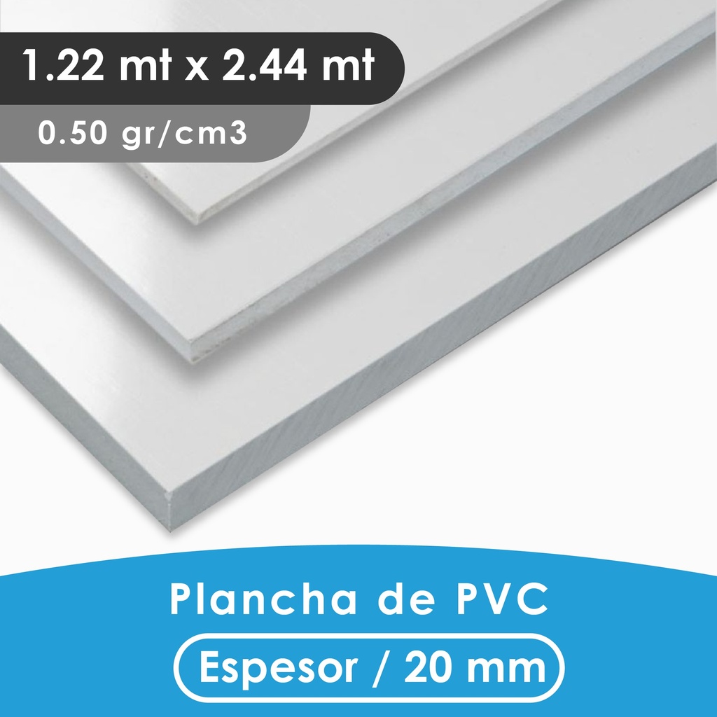 PLANCHA PVC 20MM 1.22X2.44 MTS