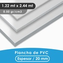 PLANCHA PVC 20MM 1.22X2.44 MTS
