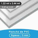 PLANCHA PVC MGRAF BLANCA 3MM 0.60 DENSIDAD 1.22X2.44 MTS