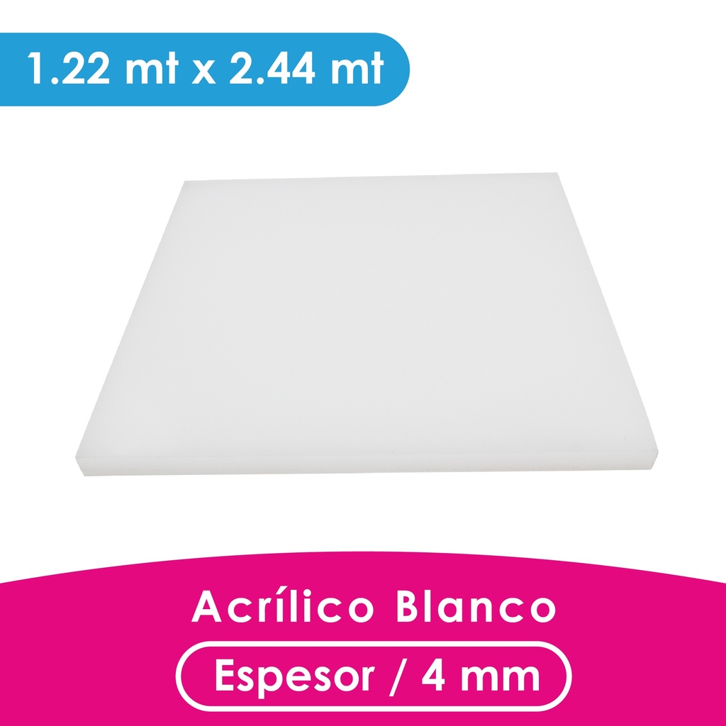 ACRILICO MGRAF BLANCO FUNDIDO 4MM LINER PLASTICO 1.22X2.44 MTS