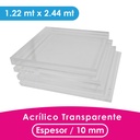 ACRILICO MGRAF TRANSPARENTE FUNDIDO 10MM LINER PLASTICO 1.22X2.44 MTS