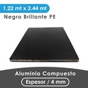 ALUMINIO COMPUESTO ALUKOMP NEGRO BRILLANTE PE 4MM/0.18MM 1.22X2.44 MTS
