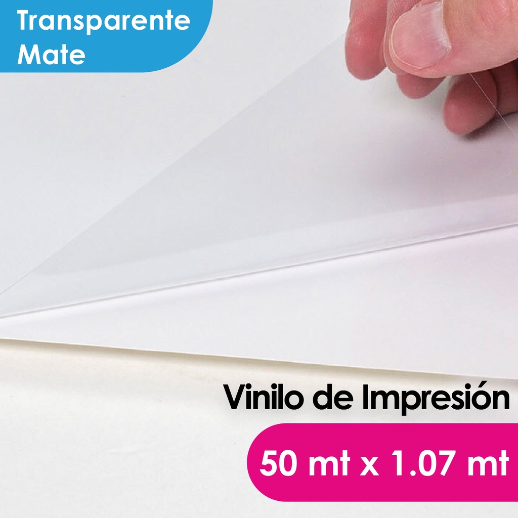 VINILO IMPRESIÓN MGRAF TRANSPARENTE MATE 100/140 1.07 MTS