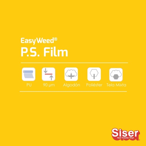 [301037111004] TERMOTRANSFERIBLE CORTE SISER PS FILM - EASY WEED AMARILLO 0.37 MTS