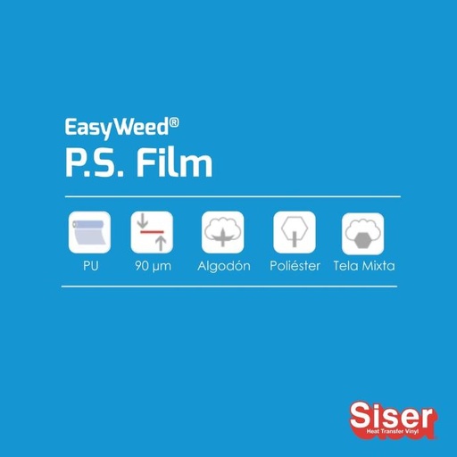 [301037111011] TERMOTRANSFERIBLE CORTE SISER PS FILM - EASY WEED AZUL CIELO 0.37 MTS