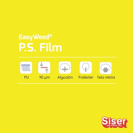 [301050111003] TERMOTRANSFERIBLE CORTE SISER PS FILM - EASY WEED LIMON 0.50 MTS