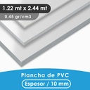 PLANCHA PVC MGRAF BLANCA 10MM 0.45 DENSIDAD 1.22X2.44 MTS