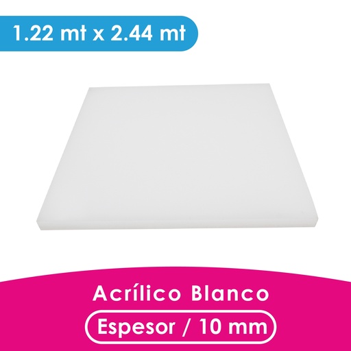 [401222442510] ACRILICO MGRAF BLANCO FUNDIDO 10MM LINER PLASTICO 1.22X2.44 MTS