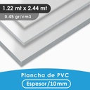 PLANCHA PVC DAL BLANCA  10MM  0.45 DENSIDAD 1.22x2.44 MTS