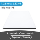 ALUMINIO COMPUESTO ALUKOMP BLANCO PE 3MM/0.18MM MITAD 1.22X1.22 MTS