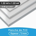 PLANCHA PVC MGRAF BLANCA 3MM 0.45 DENSIDAD 1.22X1.22 MTS